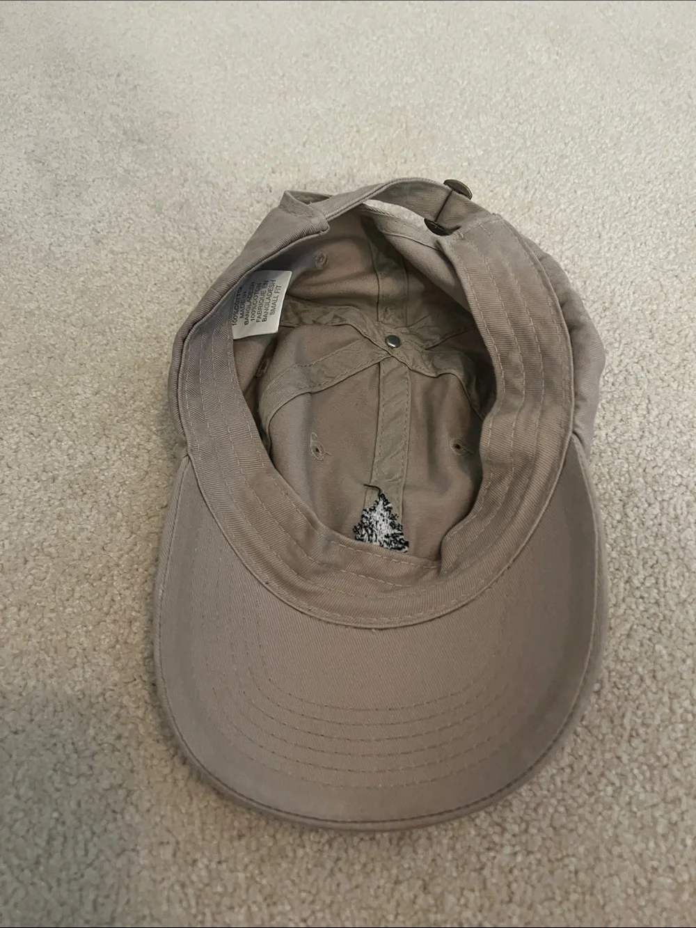Kids Neutral Tan Baseball Cap with Black Tree Embroidery 100% cotton